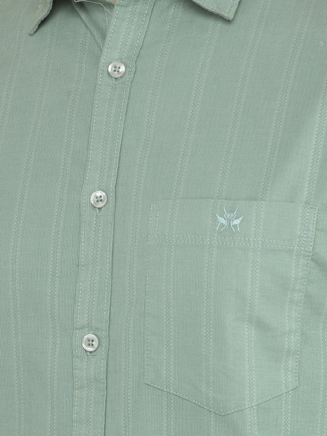 Green Checked 100% Cotton Corduroy Shirt-Men Shirts-Crimsoune Club