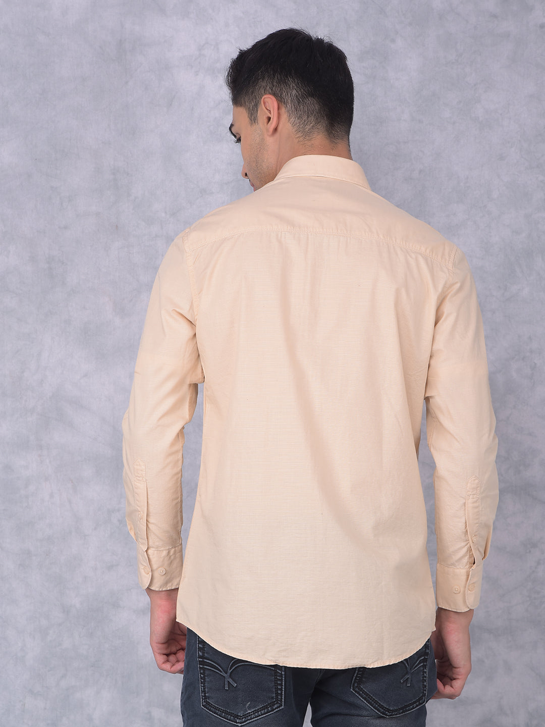 Beige Shirt-Men Shirts-Crimsoune Club