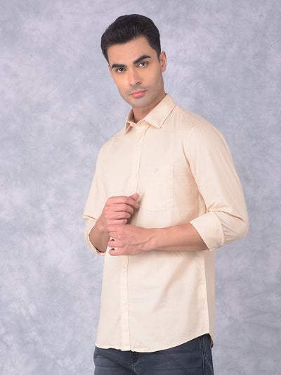 Beige Shirt-Men Shirts-Crimsoune Club