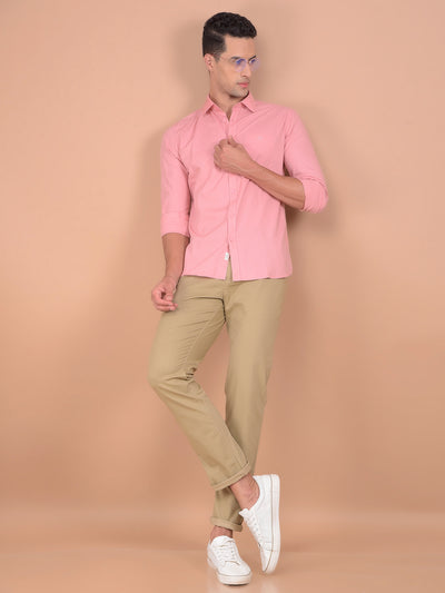 Pink Horizontal Stripes Shirt-Men Shirts-Crimsoune Club