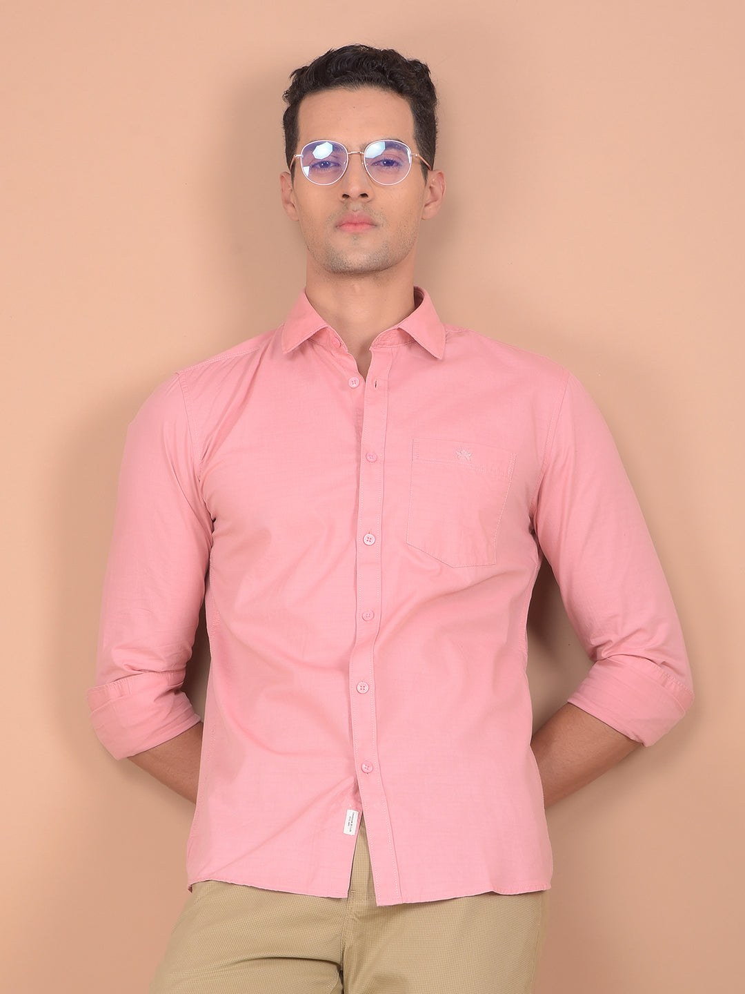 Pink Horizontal Stripes Shirt-Men Shirts-Crimsoune Club