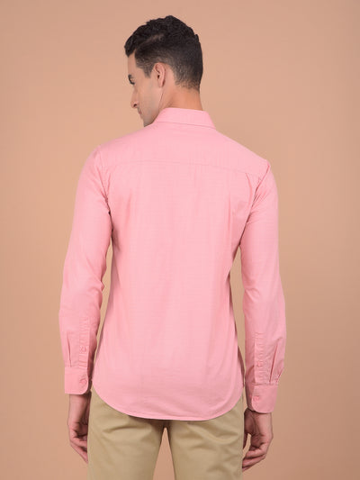 Pink Horizontal Stripes Shirt-Men Shirts-Crimsoune Club