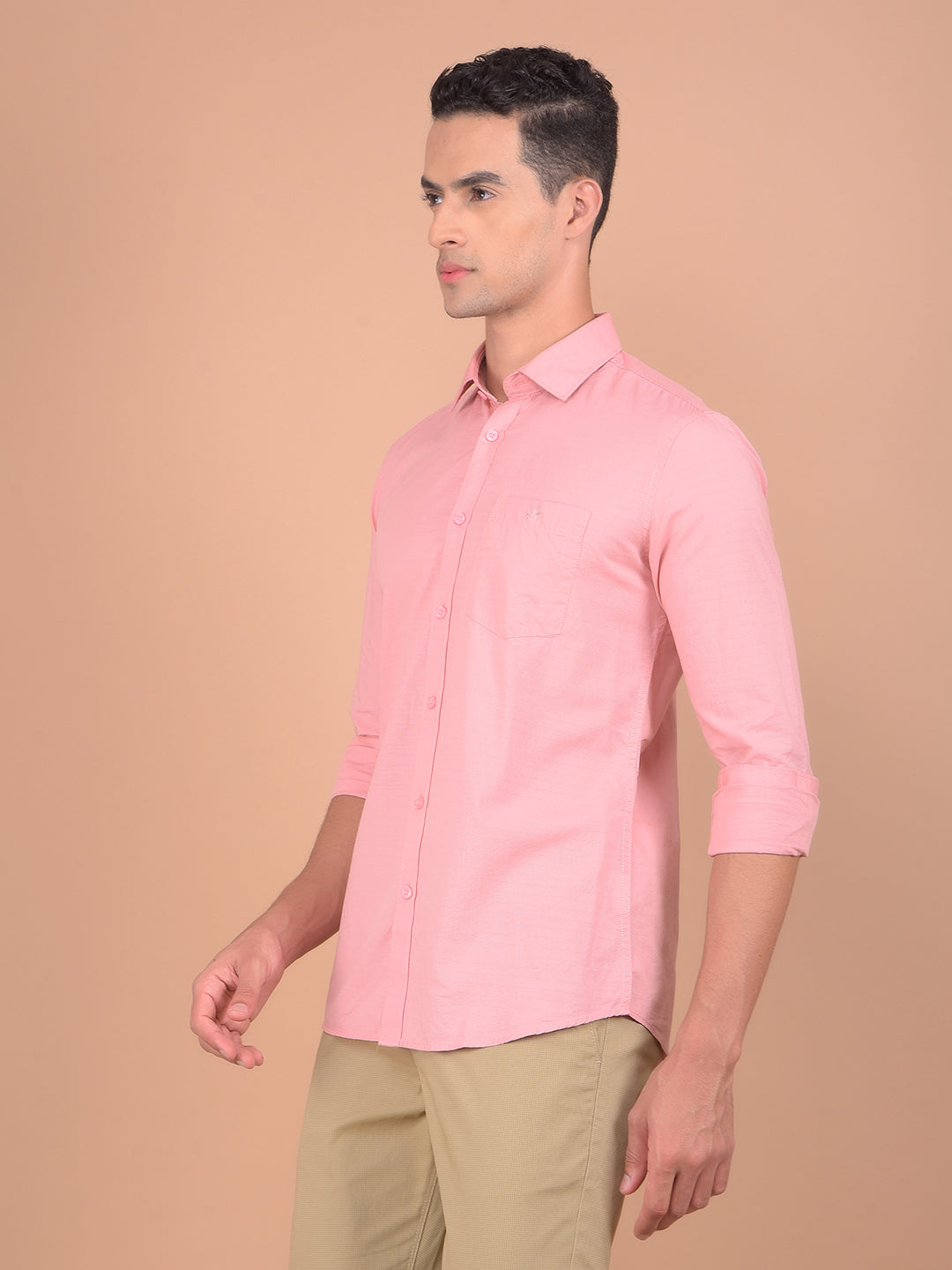 Pink Horizontal Stripes Shirt-Men Shirts-Crimsoune Club