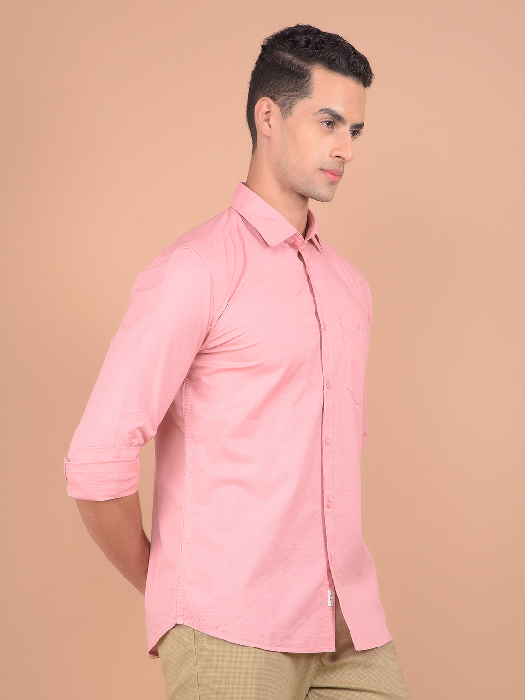 Pink Horizontal Stripes Shirt-Men Shirts-Crimsoune Club