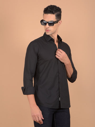 Black Horizontal Stripes Shirt-Men Shirts-Crimsoune Club