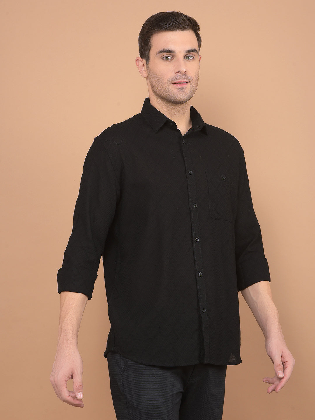 Black Vertical Striped 100% Cotton Shirt-Men Shirts-Crimsoune Club