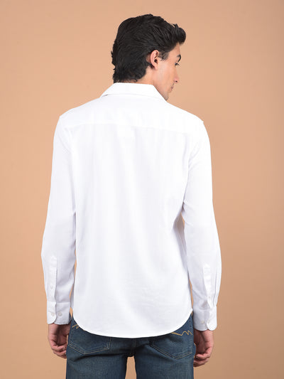 White Printed 100% Cotton Shirt-Men Shirts-Crimsoune Club