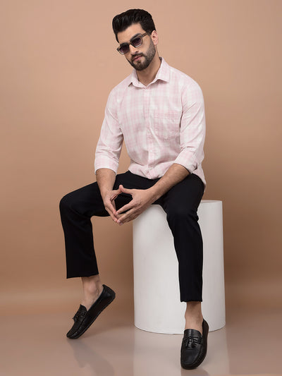 Pink Checked 100% Cotton Shirt