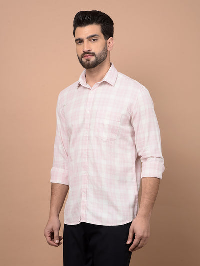 Pink Checked 100% Cotton Shirt