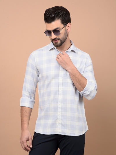 Purple Checked 100% Cotton Shirt