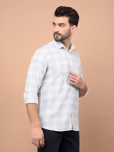 Purple Checked 100% Cotton Shirt