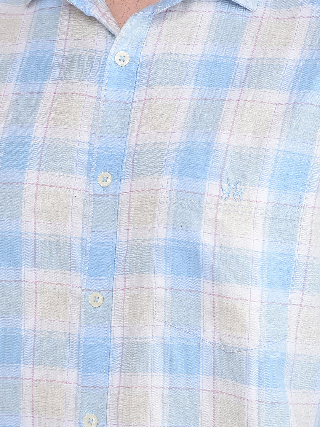 Blue Checked 100% Cotton Shirt