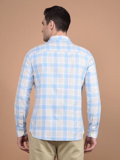 Blue Checked 100% Cotton Shirt