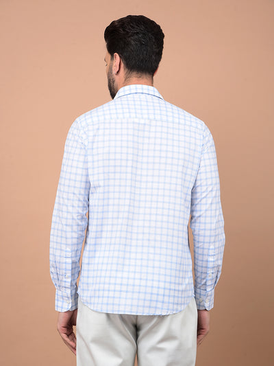 Blue Checked 100% Cotton Shirt