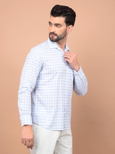 Blue Checked 100% Cotton Shirt