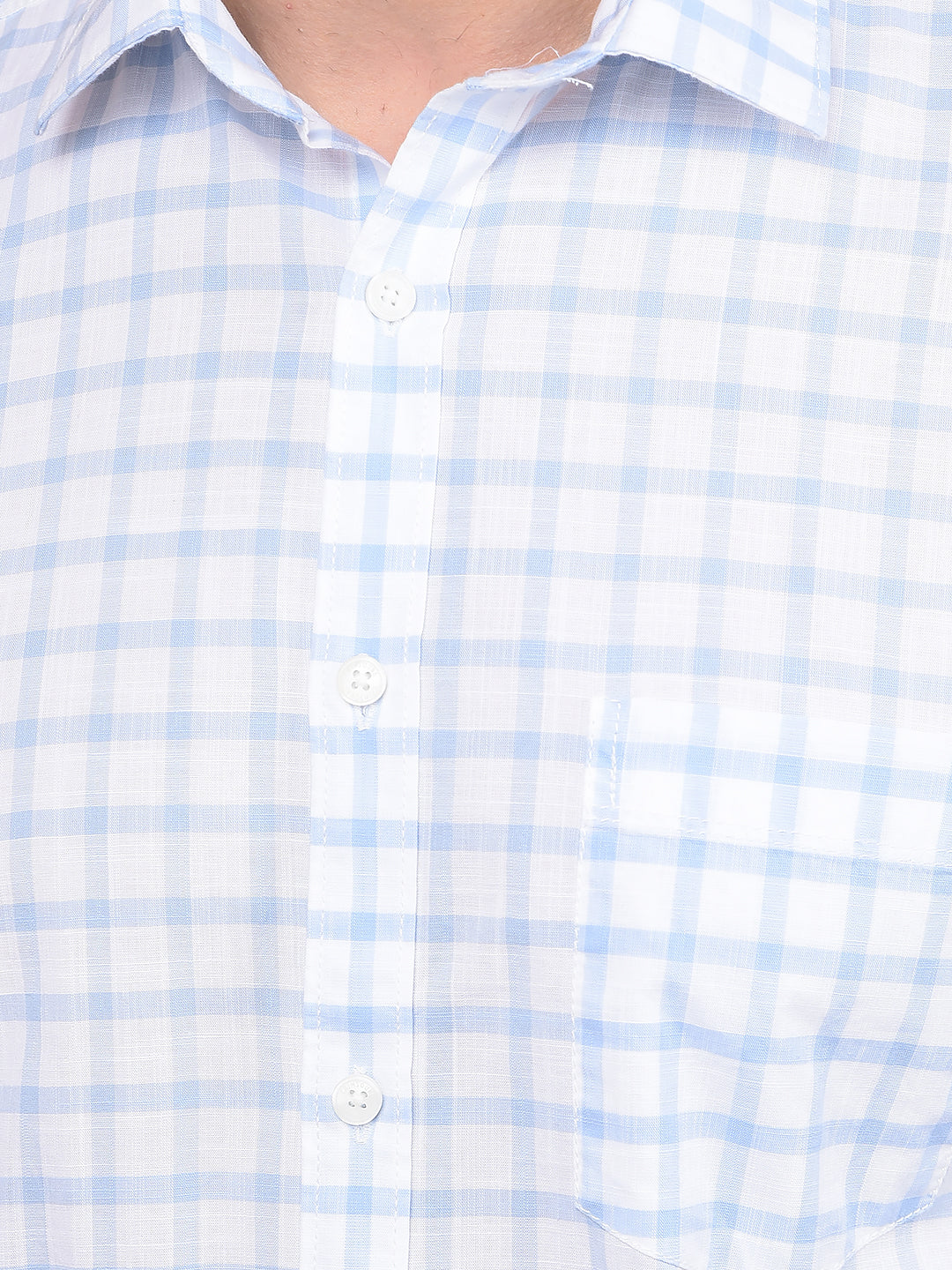 Blue Checked 100% Cotton Shirt