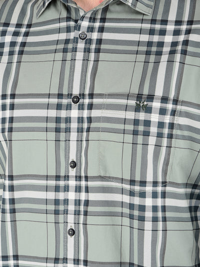 Green Checked 100% Cotton Shirt