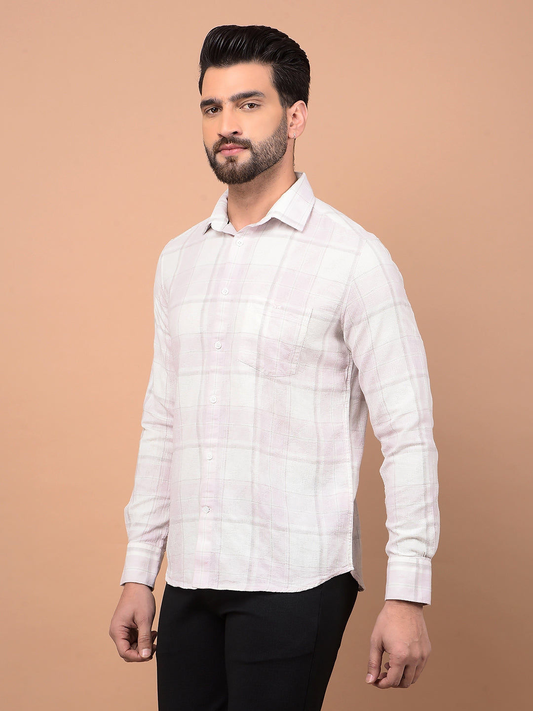 Pink Checked 100% Cotton Shirt