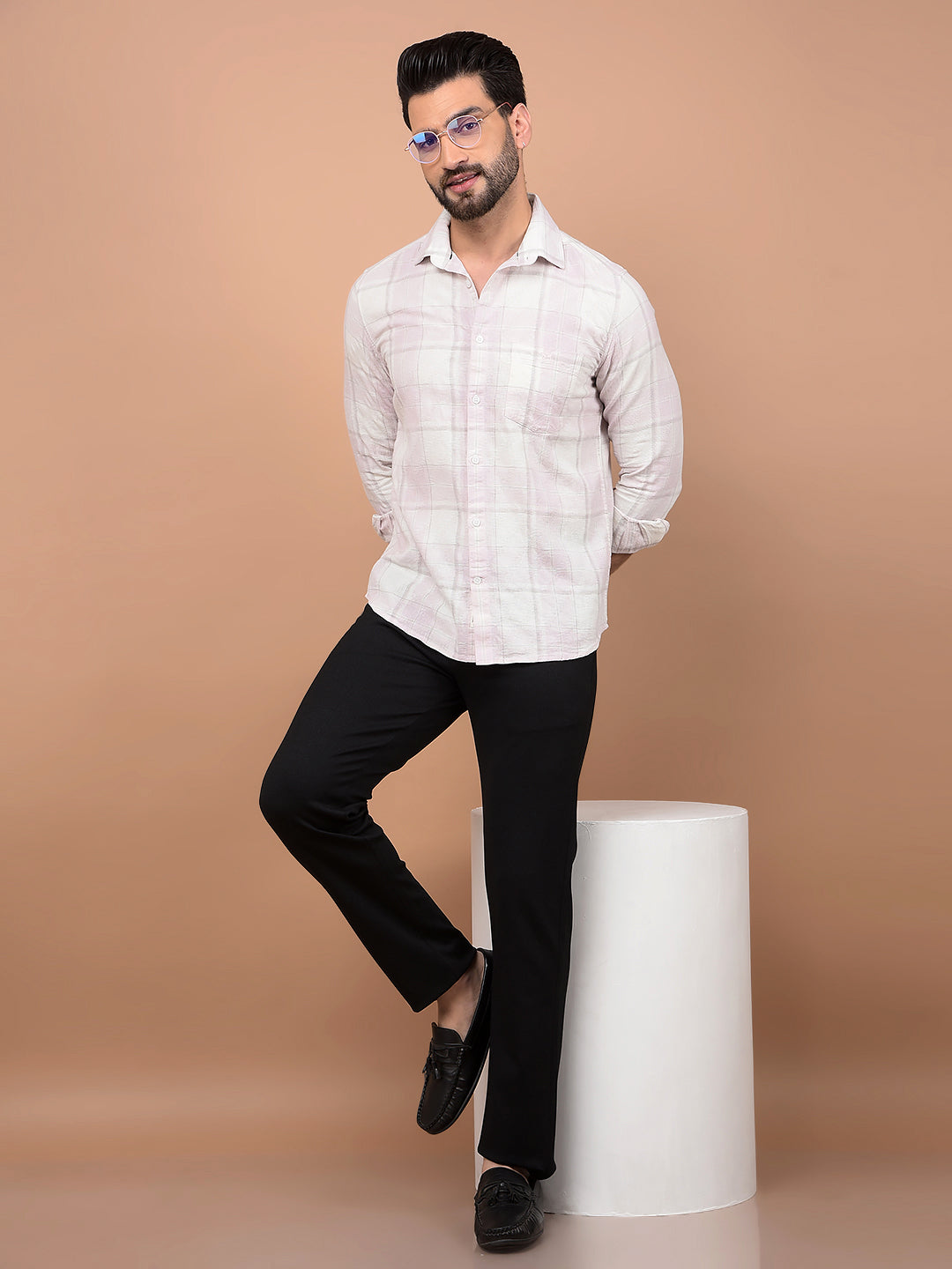 Pink Checked 100% Cotton Shirt