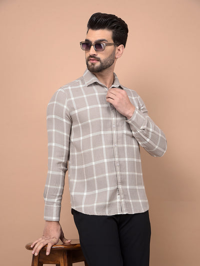 Beige Checked Shirt