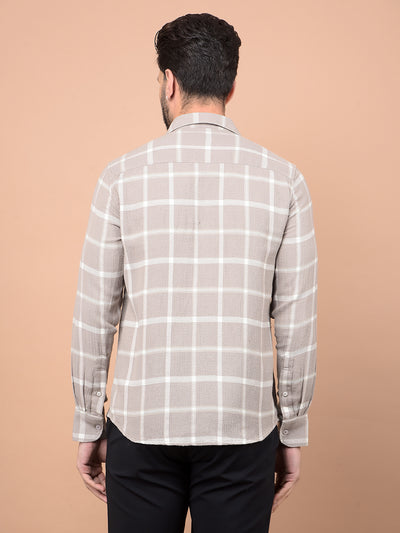 Beige Checked Shirt