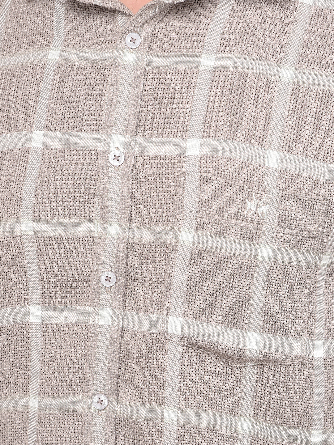 Beige Checked Shirt