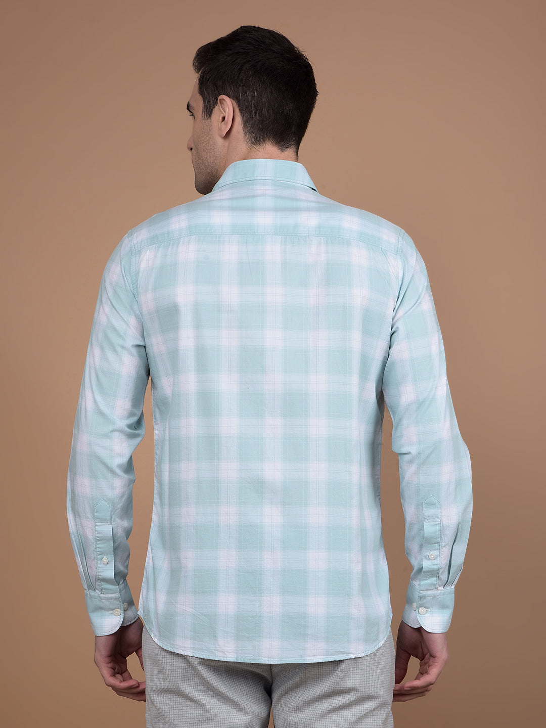 Green Checked 100% Cotton Shirt