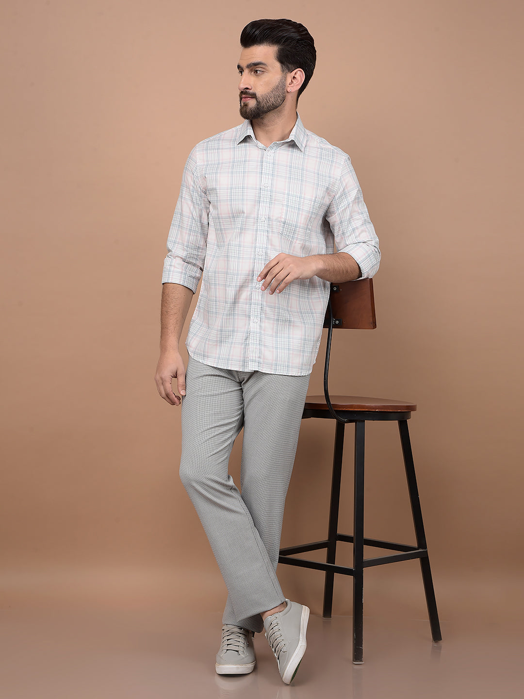 Multi-Color Checked 100% Cotton Shirt