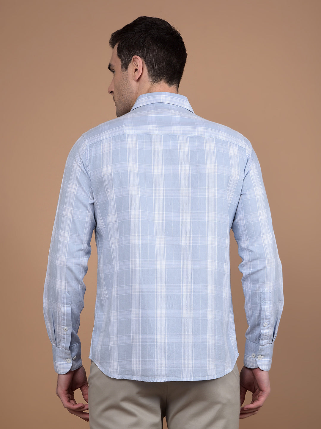 Blue Checked 100% Cotton Shirt