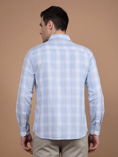 Blue Checked 100% Cotton Shirt