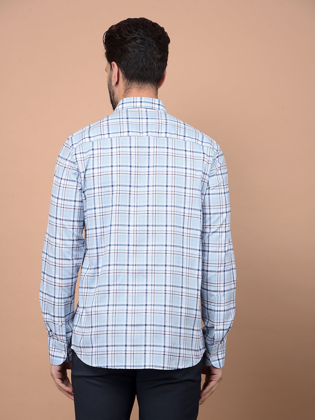 Blue Checked 100% Cotton Shirt