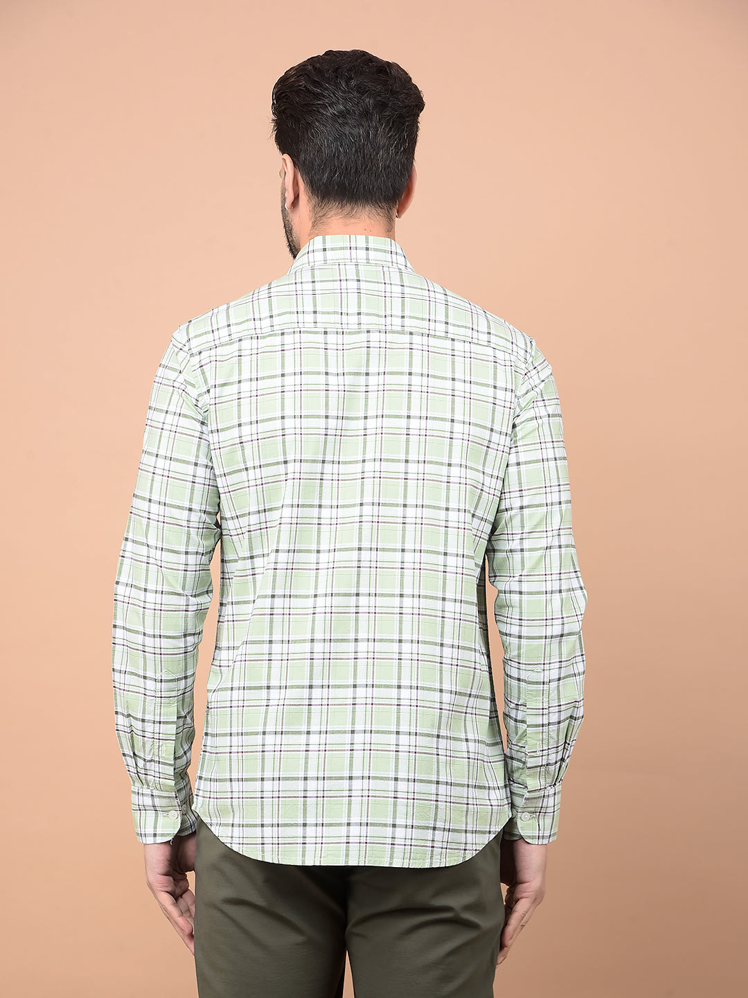 Green Checked 100% Cotton Shirt