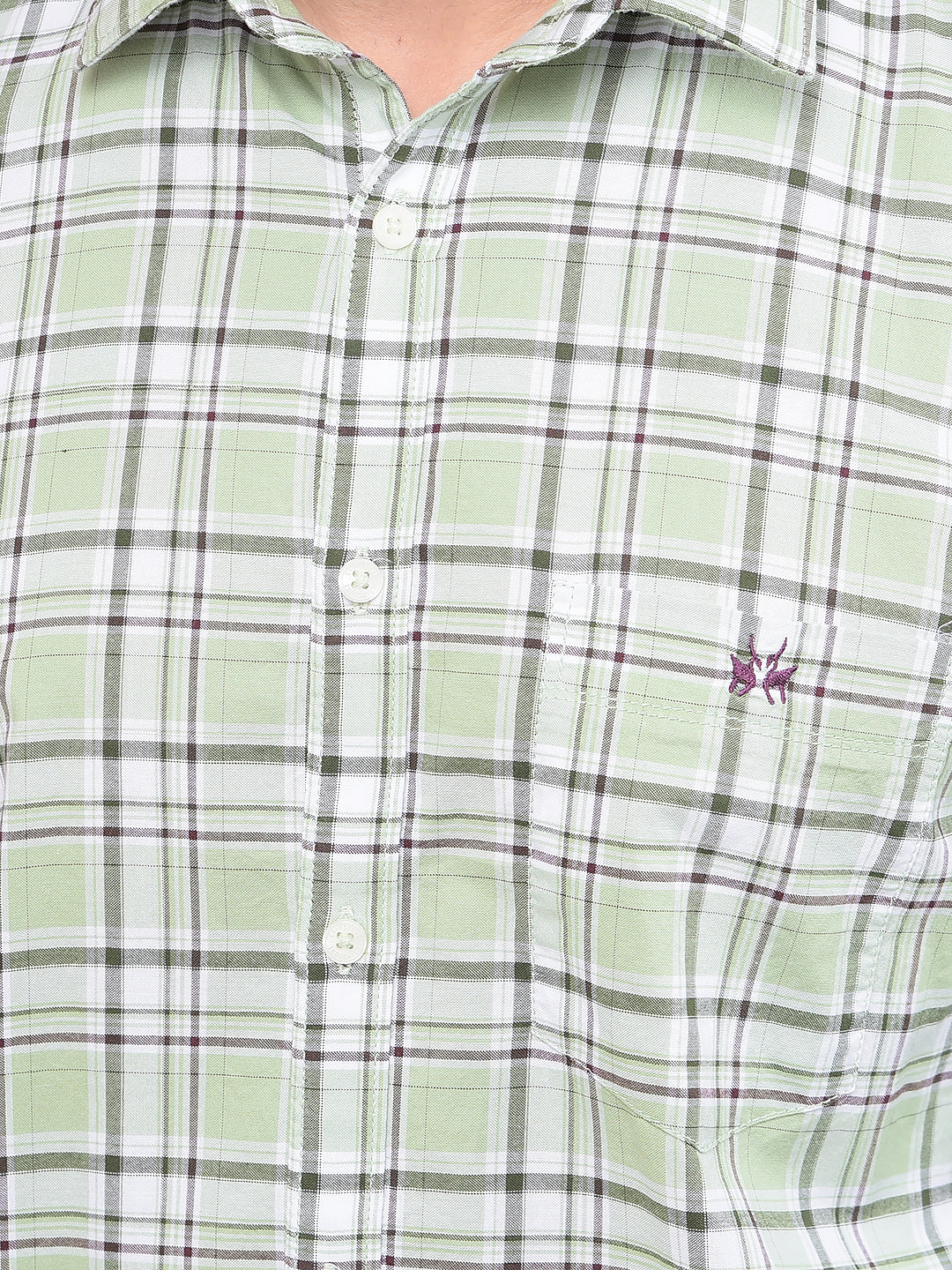 Green Checked 100% Cotton Shirt