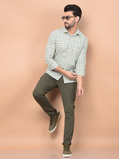 Green Checked 100% Cotton Shirt