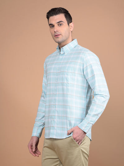 Blue Checked 100% Cotton Shirt