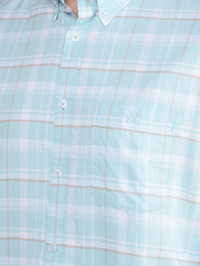 Blue Checked 100% Cotton Shirt