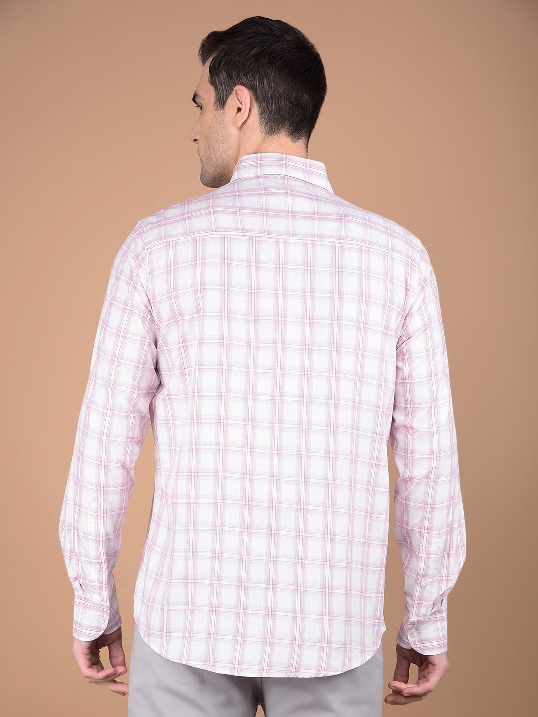 Pink Checked 100% Cotton Shirt