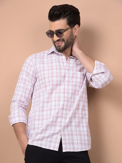 Pink Checked 100% Cotton Shirt