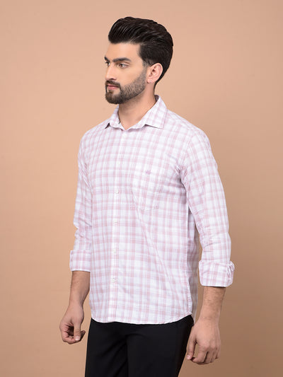 Pink Checked 100% Cotton Shirt