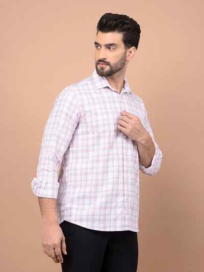 Pink Checked 100% Cotton Shirt