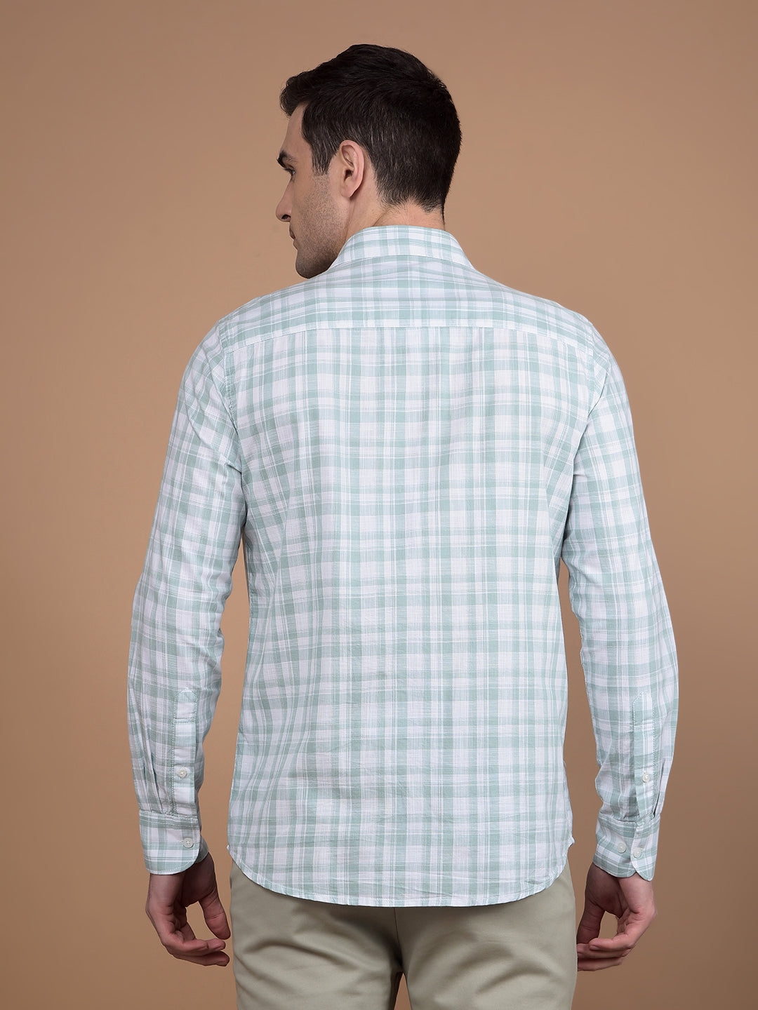 Green Checked 100% Cotton Shirt