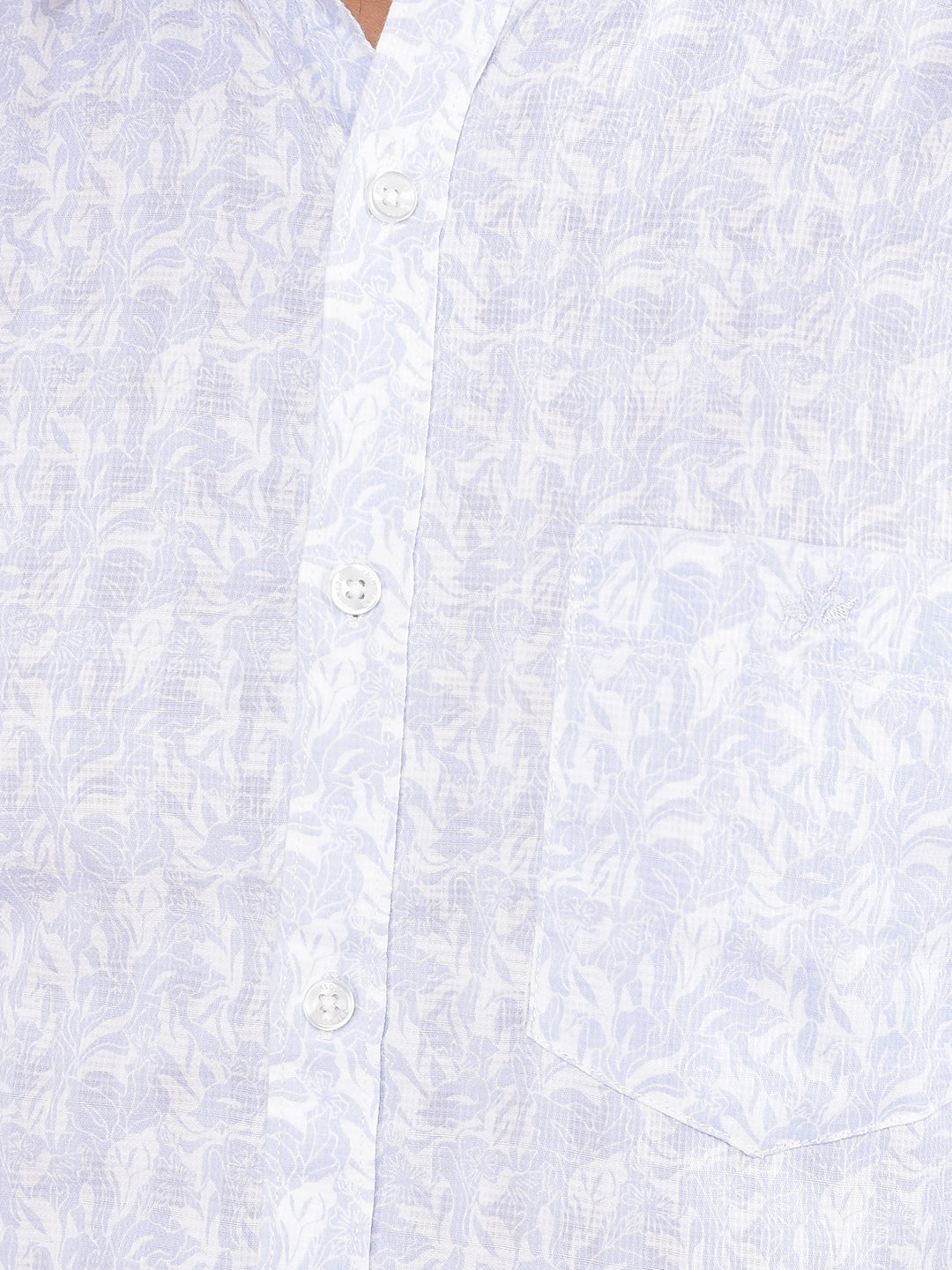 Blue Floral Print 100% Cotton Shirt-Men Shirts-Crimsoune Club