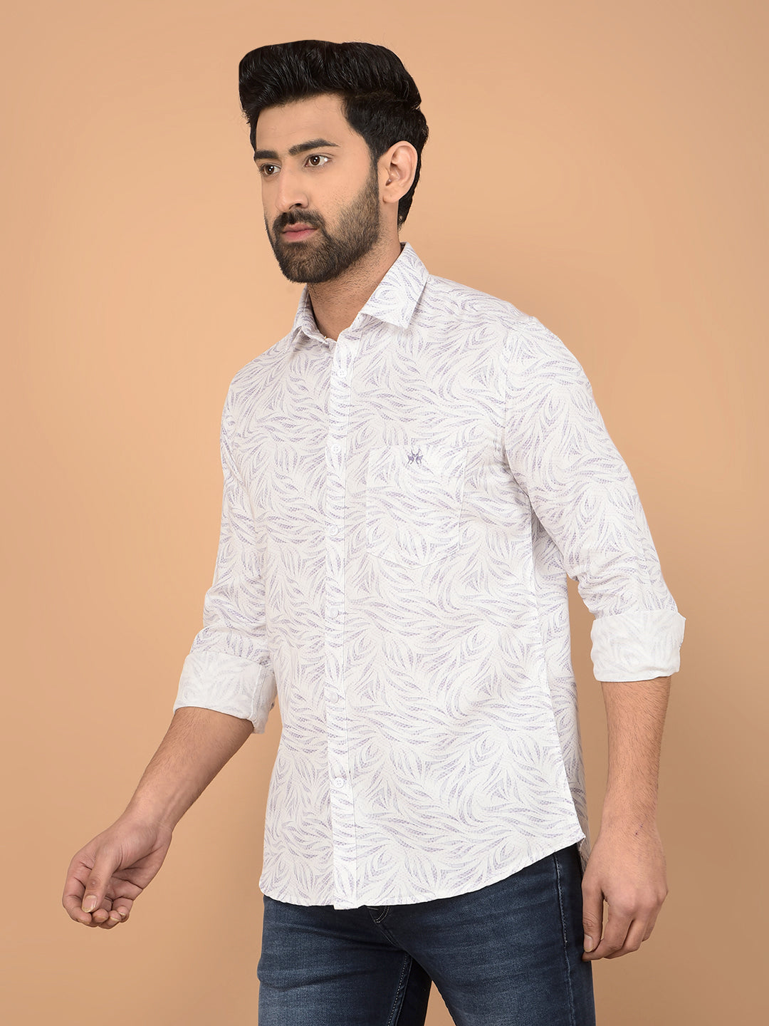 Purple Printed Shirt-Men Shirts-Crimsoune Club