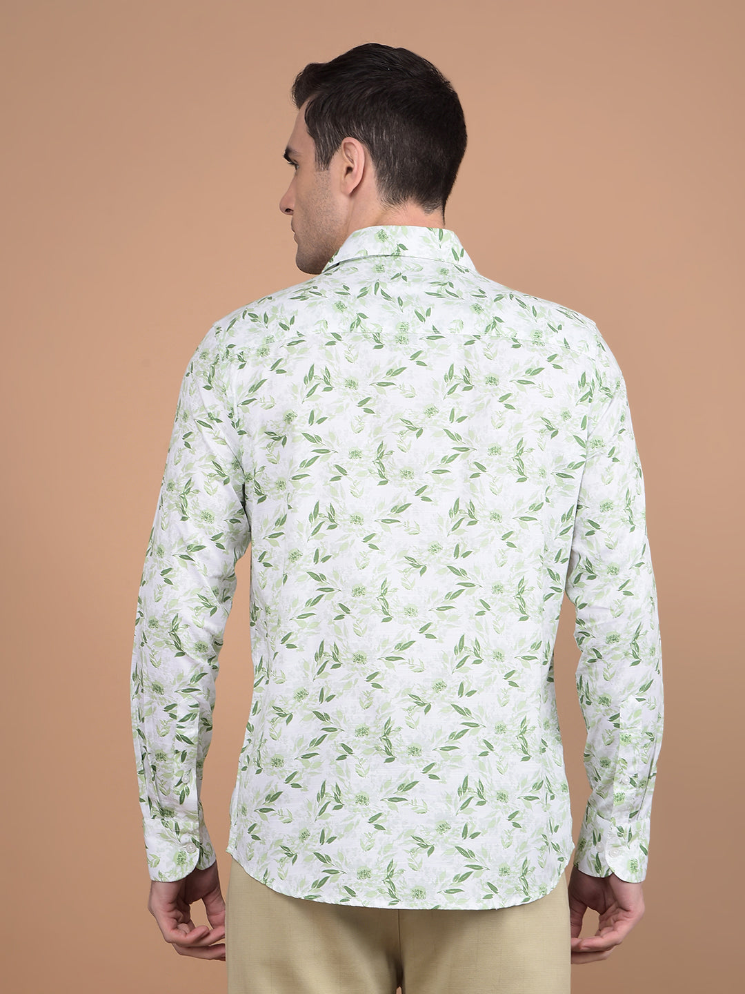 Green Floral Print 100% Cotton Shirt