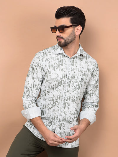 Green Printed 100% Cotton Shirt