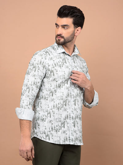 Green Printed 100% Cotton Shirt