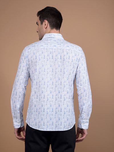 Blue Printed Shirt