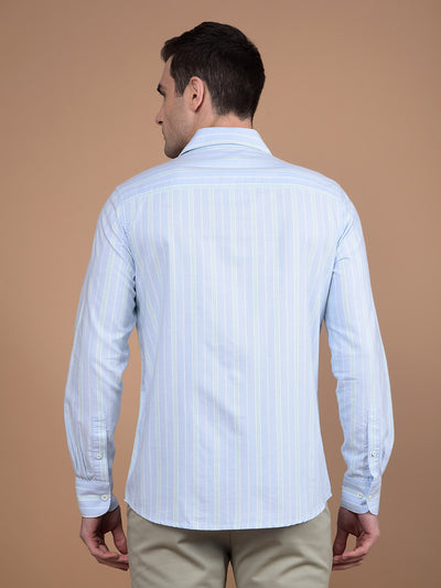 Blue Vertical Stripes 100% Cotton Shirt