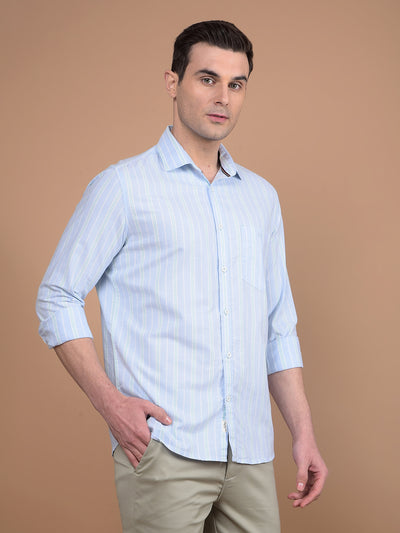 Blue Vertical Stripes 100% Cotton Shirt