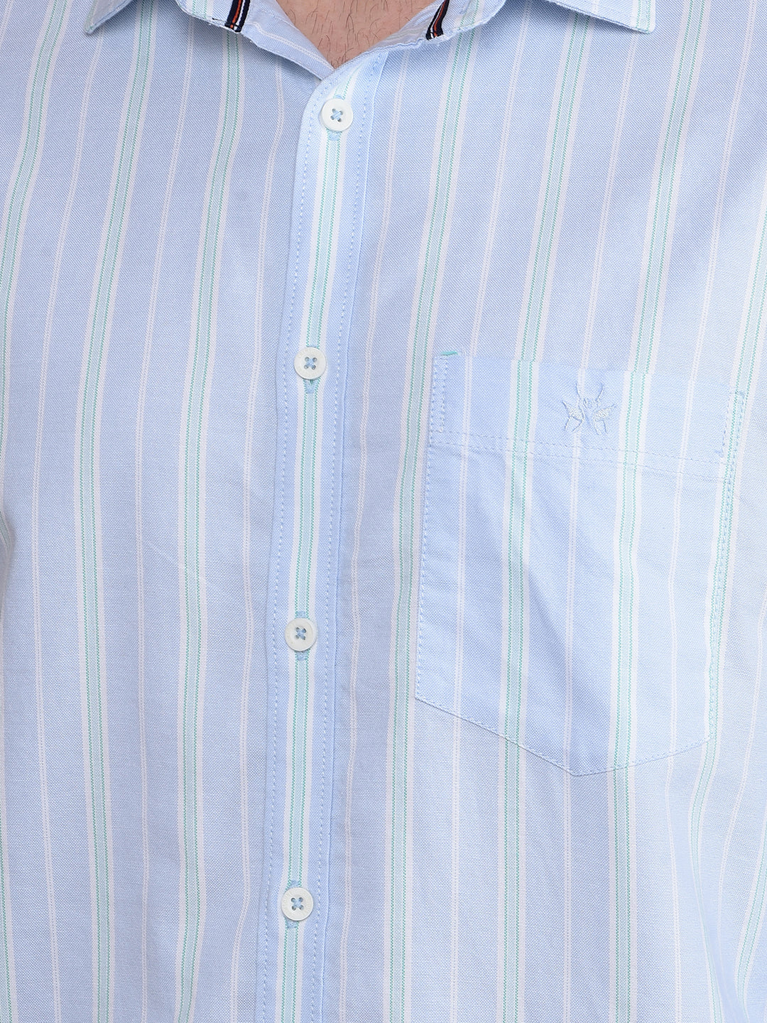 Blue Vertical Stripes 100% Cotton Shirt